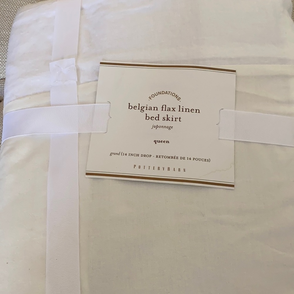 Pottery Barn Belgian Flax Linen Bed Skirt